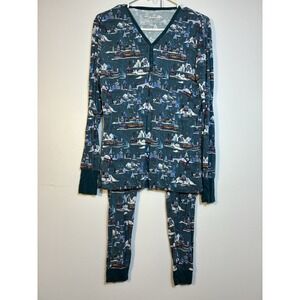 Little Sleepies pajama set Women's Small Green Bamboo Comfort Long Sleeve